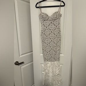 White Lace Dress with custom crystals for engagement